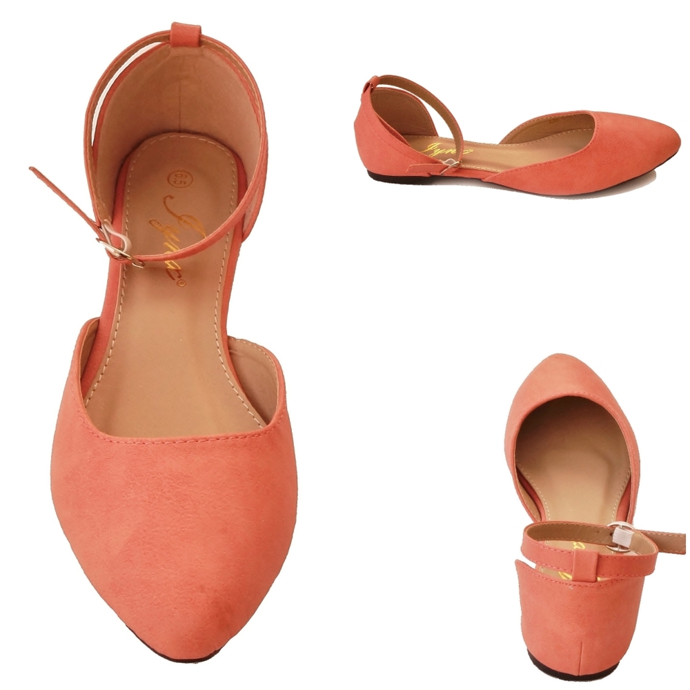 Peach poity flat closed shoes